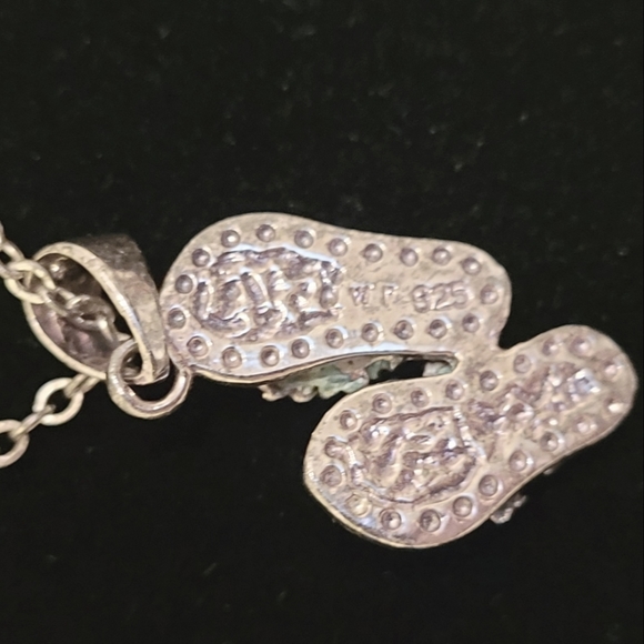 Silver 925 pendant tiny flip flops + chain - Picture 2 of 5
